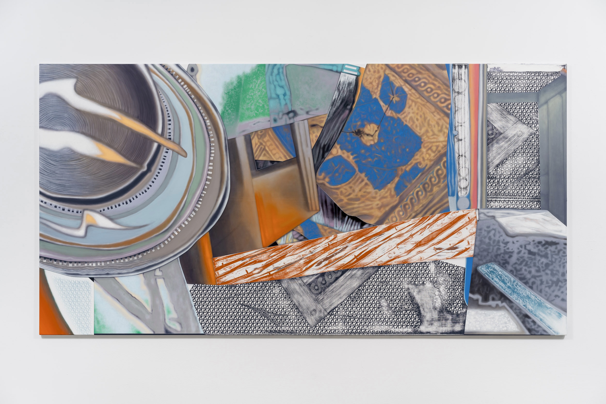 <i>Untitled</i>, 2024. Acrylic on poliester, 66 7/8 x 129 7/8 in (170 x 330 cm)